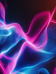 Poster - abstract background of modern tech gradient waves in blue and pink hues, technology, modern, abstrac