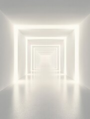 Poster - white 3d room light abstract space techno background