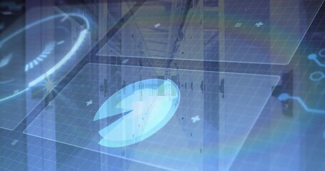 Poster - After grid activation 3D UI floating disc wedge opening closing completing data scan