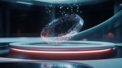 Poster - Prism Lights Floating in a Digital Matrix Realm

