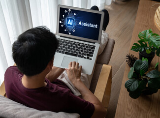 Poster - Generative AI virtual assistant tools for prompt engineer and user for ease of engage artificial intelligence AI technology help people to work with generative AI functions by prompting the AI snugly