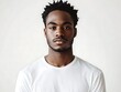 Portrait of a handsome darkskinned man with short afro hair and beard
