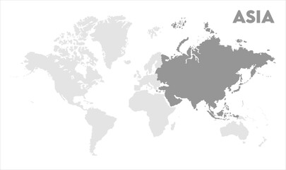  Asia highlighted on world map-06, Map of Asia, highlighted on the world map, Asia on the world map, Satellite view, Asia location on the globe.