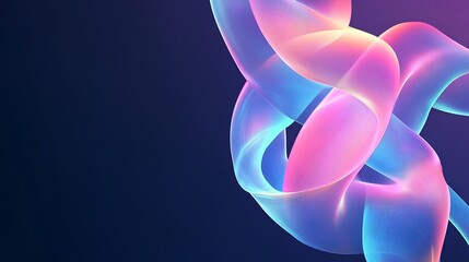 Poster - Ambient Glow of Curved Hologram in Techno Void

