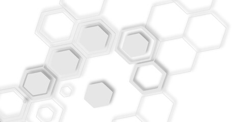 Aufkleber - Geometric pattern of white hexagons with creating a modern and minimalist aesthetic design.