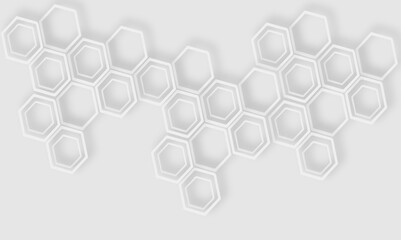 Aufkleber - Geometric pattern of white hexagons with creating a modern and minimalist aesthetic design.