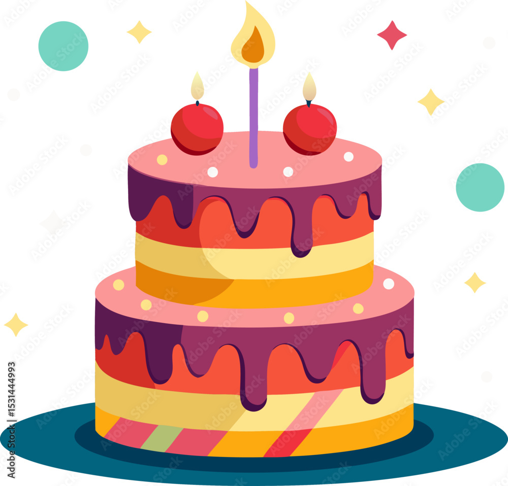 birthday cake with candles Stock Vector | Adobe Stock