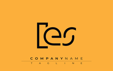 Poster - LES abstract letter design. Modern Business Logo Design With Abstract Typography and Contemporary Style