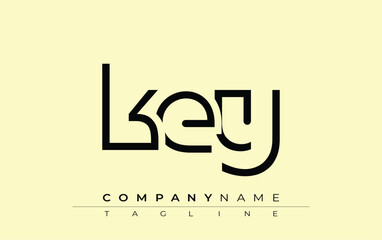 Poster - KEY abstract letter design. Modern Business Logo Design With Abstract Typography and Contemporary Style