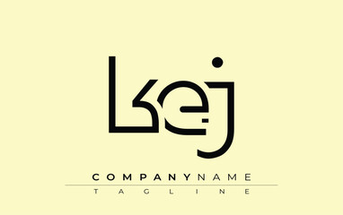 Poster - KEJ abstract letter design. Modern Business Logo Design With Abstract Typography and Contemporary Style