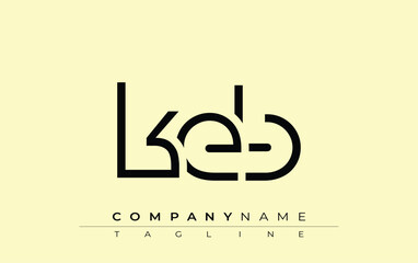Poster - KEB abstract letter design. Modern Business Logo Design With Abstract Typography and Contemporary Style