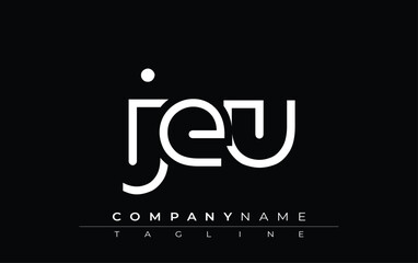 Poster - JEU abstract letter design. Modern Business Logo Design With Abstract Typography and Contemporary Style