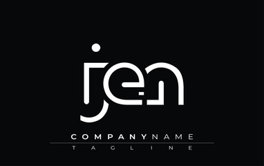 Poster - JEN abstract letter design. Modern Business Logo Design With Abstract Typography and Contemporary Style