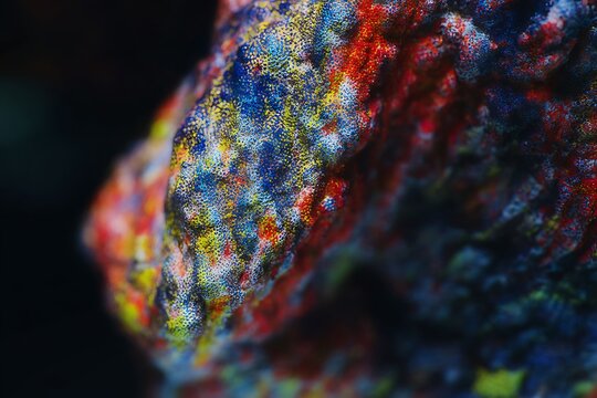 Textured organic structure with abstract coloration