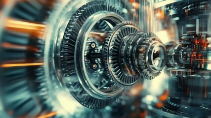 Poster - Exploration of intricate gears and mechanisms in a high-tech environment, technological background of high technologies, a complex working mechanism in action