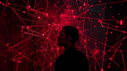 Poster - Scanning network connections using light projections to visualize connectivity in a digital landscape, scope scanning over network of connections