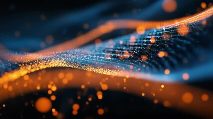 Poster - Exploring the interplay of dna strands with data processing visualizations on a dark background, dna strand and data processing on black background