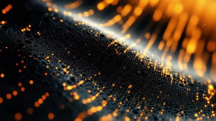 Poster - Abstract visualization of network connections with glowing nodes and dynamic patterns in dark environment, 4K Abstract network connections CGI