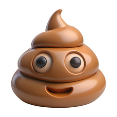 Poster - 3d render of a happy poop emoji character