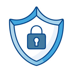 Poster - Security Shield With Padlock Symbol Showing Protection and Safety