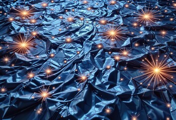 Poster - Creative blue background featuring sparkling lights for computer monitors