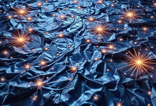 Creative blue background featuring sparkling lights for computer monitors