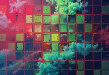 Fototapete - Creative computer wallpaper design featuring vibrant colors and abstract patterns