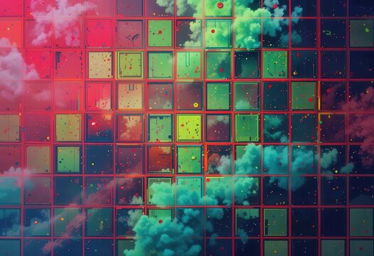 Creative computer wallpaper design featuring vibrant colors and abstract patterns