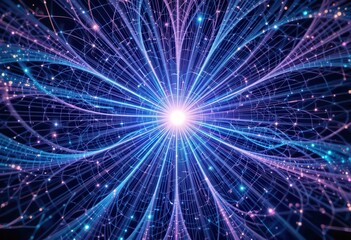 Aufkleber - Vibrant abstract background with intricate light patterns for computer monitors