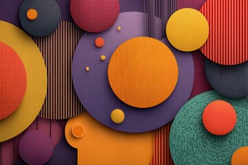 Poster - Abstract colorful composition with overlapping geometric shapes in vibrant textures
