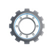 © Ashar - 3D gear icon with matte steel and soft blue glow, high realism, long exposure look – transparent background PNG image for modern UI design