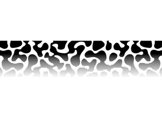 Aufkleber - Black and white Abstract vector pattern on the skin of an animal, reptile, fish. Striped vector background of thin lines for covers, posters. packaging. Camouflage. Predator. Border, stripe