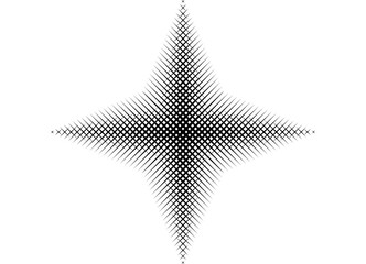 Aufkleber - Four-pointed star. vector pattern of thin black lines on a white background, Modern design element. Striped vector background for covers, packaging, advertising.