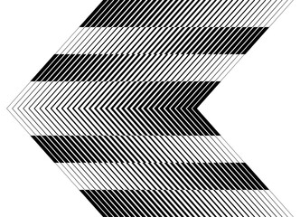 Aufkleber - Vector wide arrow. pattern of thin black lines on a white background, Modern design element. Striped vector background for covers, packaging, advertising. Direction indicator