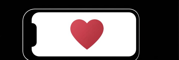 Poster - Minimal Heart Icon Displayed on Smartphone Screen Symbolizes Love and Connection in Digital Communication