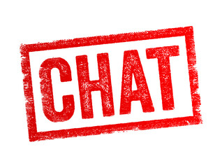 Aufkleber - Chat - to talk in a friendly, informal way, especially about unimportant things, text concept stamp