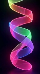 Fototapete - Abstract colorful spiral design on a black background with vibrant neon colors