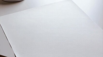 Poster - Subtle texture of paper against a neutral wall with natural light, elegant blank surface ready for graphics and templates