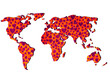 © RooM The Agency - Global world map with heart shapes dotted in various locations