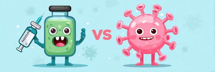 Poster - Vaccine Versus Virus Comparison Chart Infographic Highlighting Benefits of Vaccination in Visual Format