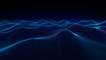 Fototapete - Abstract Digital Waveforms  A mesmerizing visualization of flowing data and energy