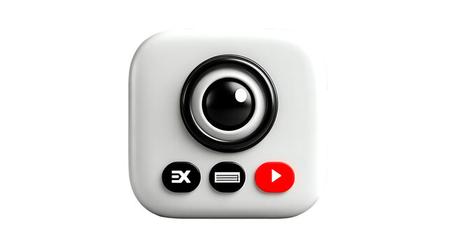 3D Rendered Square Multimedia App Icon