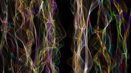 Poster - Fantastic video animation with particle wave object in slow motion, 4096x2304 loop 4K