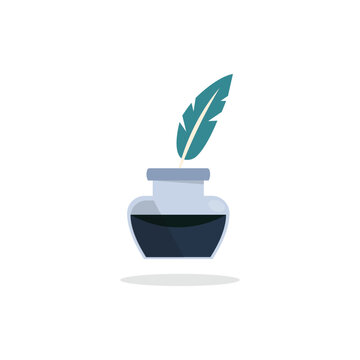 Quill And Ink Icon Vector Design.