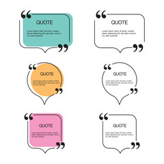 Poster - Quote Text Template Icon Set Vector Design.