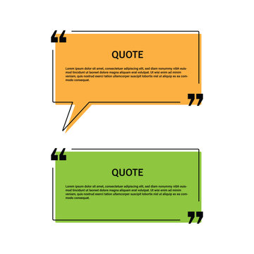 Quote Text Template Icon Set Vector Design.