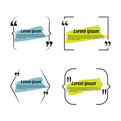 Poster - Quote Text Template Icon Set Vector Design.