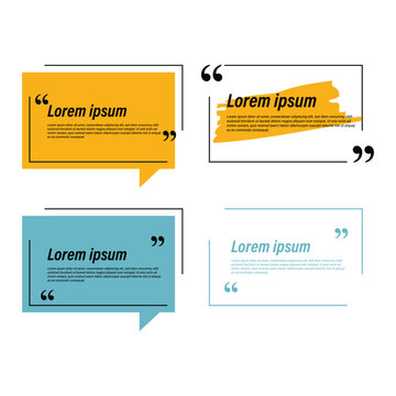 Quote Text Template Icon Set Vector Design.