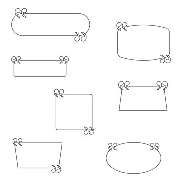 Quote Text Template Icon Set Vector Design.