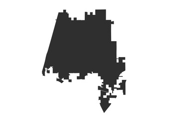 Naklejka na meble Deltona Vector Silhouette Map (Black)